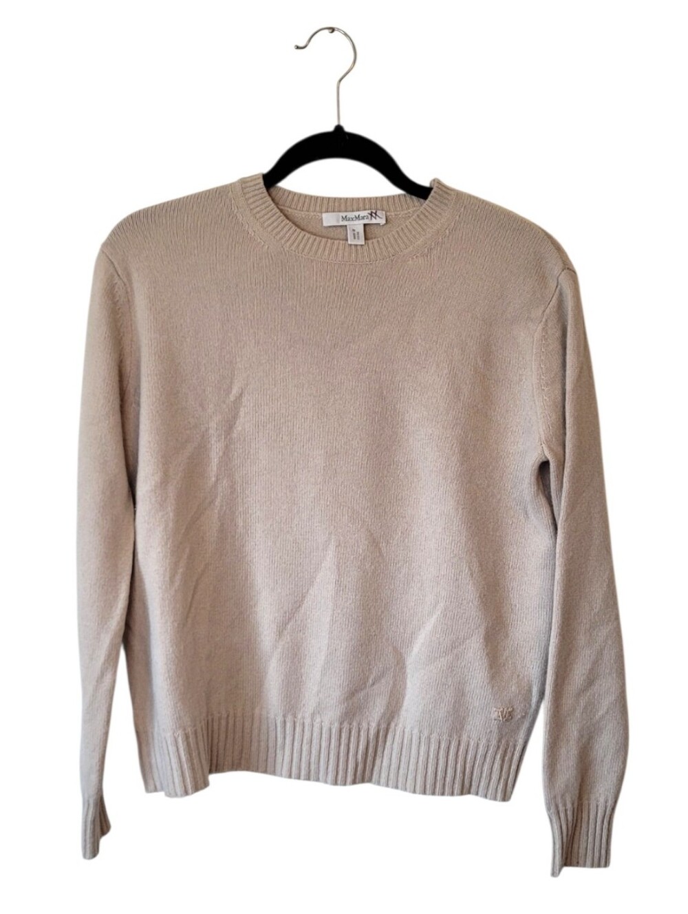 MaxMara Neutral Cream Crewneck Sweater Size M